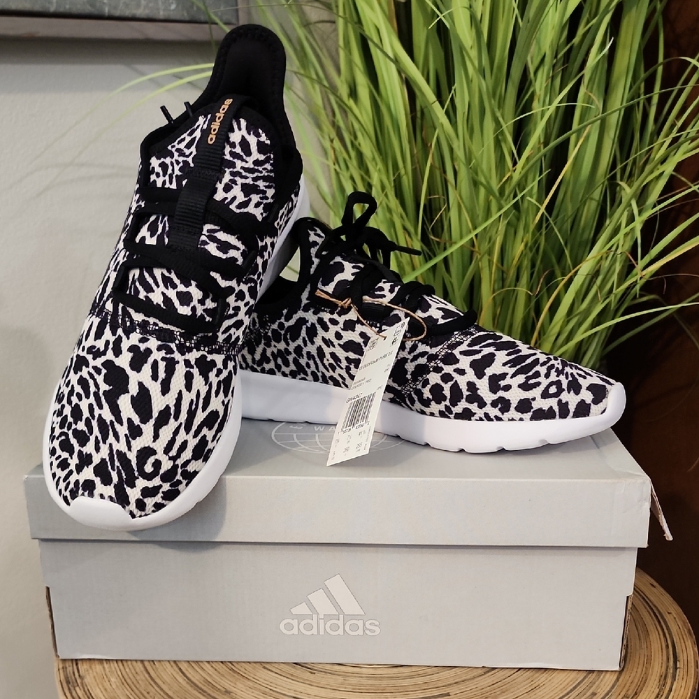 NWT Adidas Cloudfoam Pure 2.0  Leopard Print Sneakers Women's Size 9